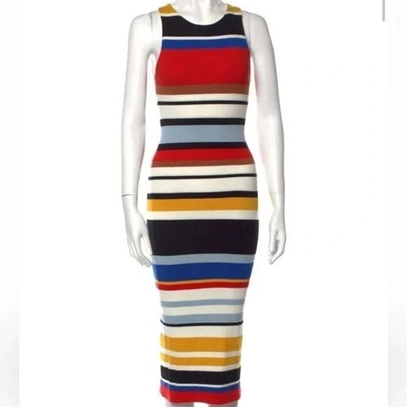 Alice + Olivia | Dresses | Alice Olivia Striped Midi Sweater Bodycon Sheath  Dress Euc | Poshmark